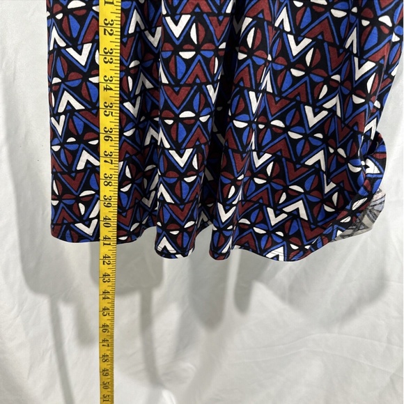 NEW $295‎ WEEKEND MAX MARA [ XS ] Thomas Geometric Tie Flare Dress In Blue - Picture 6 of 15